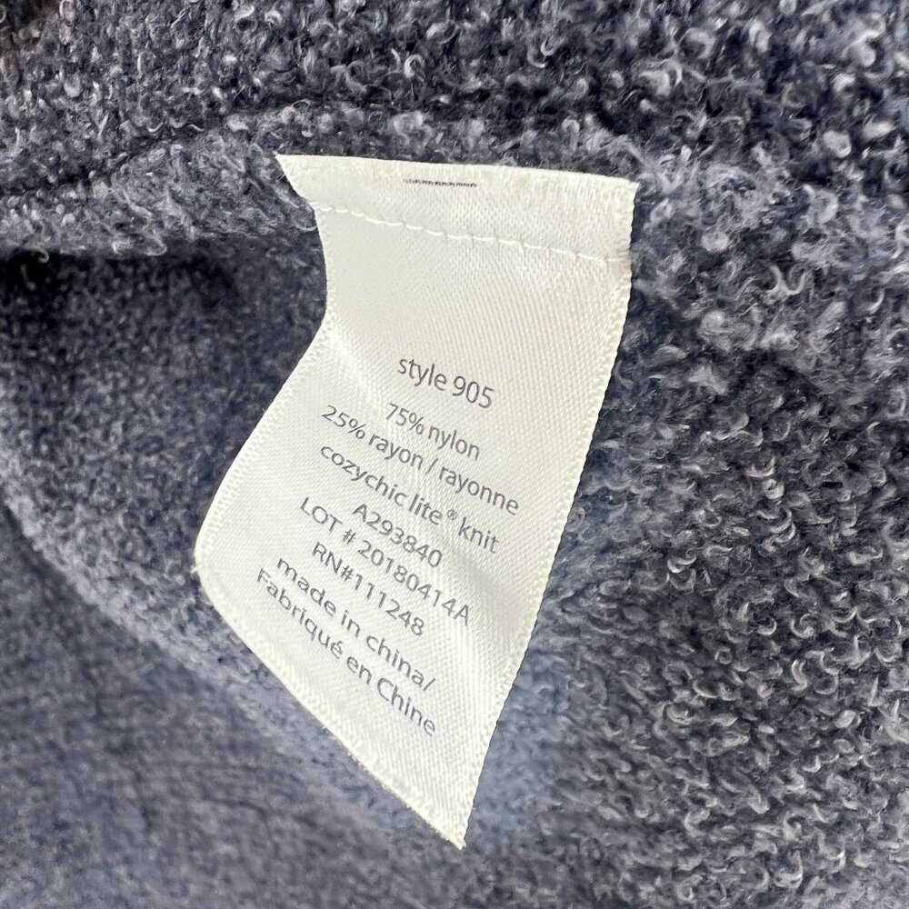 Barefoot Dreams CozyChic Lite Navy Blue Hooded Cardigan Women's Small - Picture 3 of 4
